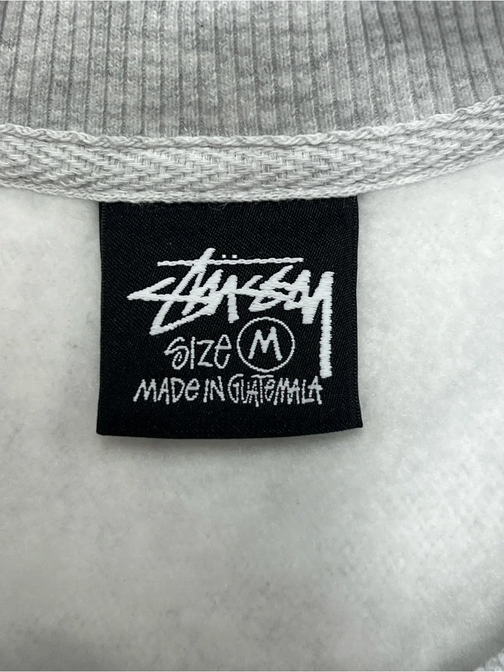 Stussy World Tour Gray Crewneck Sweatshirt Logo Cities Graphic Size Medium